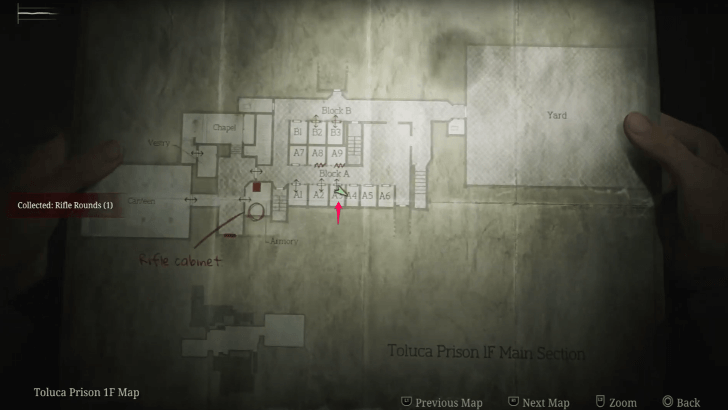 Rifle Rounds Toluca Prison Map Loc.  2