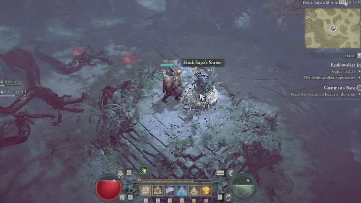 Place the Goatman Heads on the Altar