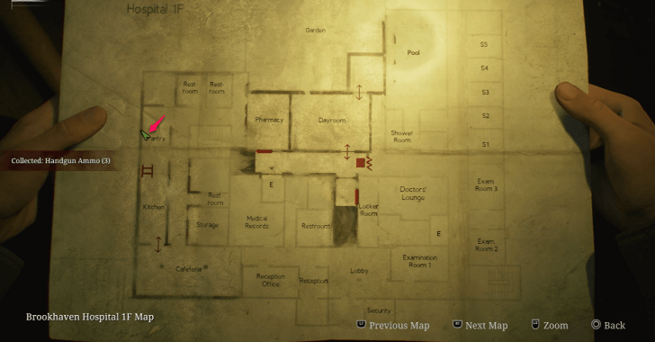 Handgun Ammo Brookhaven Hospital (Overworld) Map Loc. 12