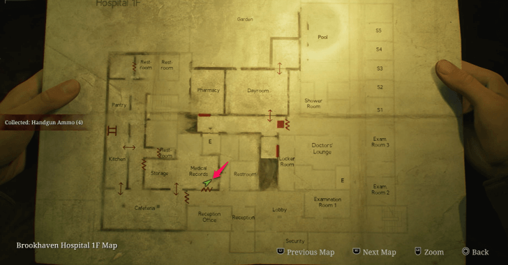 Handgun Ammo Brookhaven Hospital (Overworld) Map Loc. 13