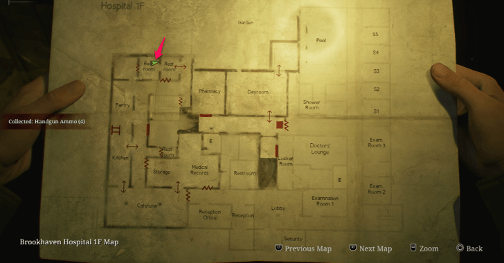 Handgun Ammo Brookhaven Hospital (Overworld) Map Loc. 14