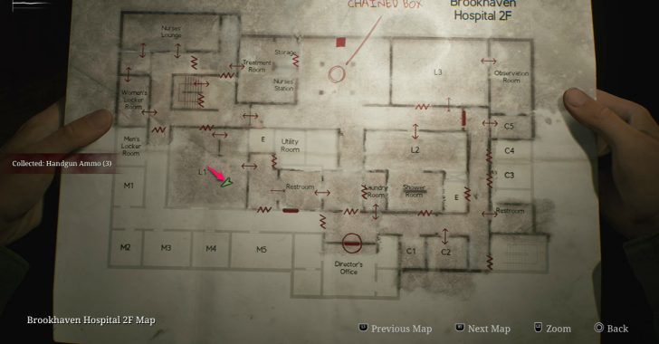 Handgun Ammo Brookhaven Hospital (Overworld) Map Loc. 15