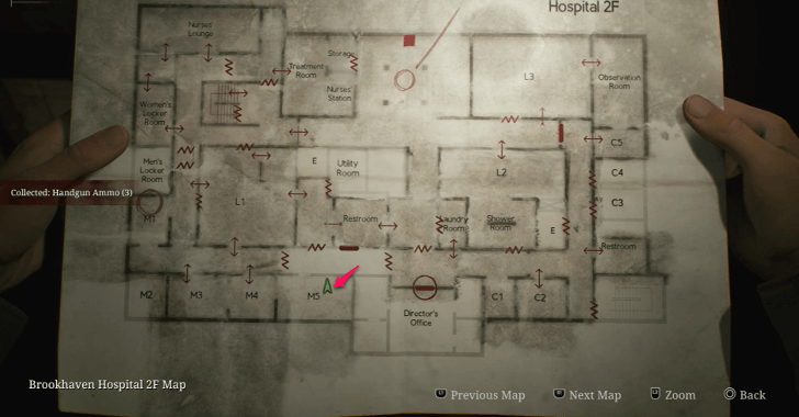 Handgun Ammo Brookhaven Hospital (Overworld) Map Loc. 17