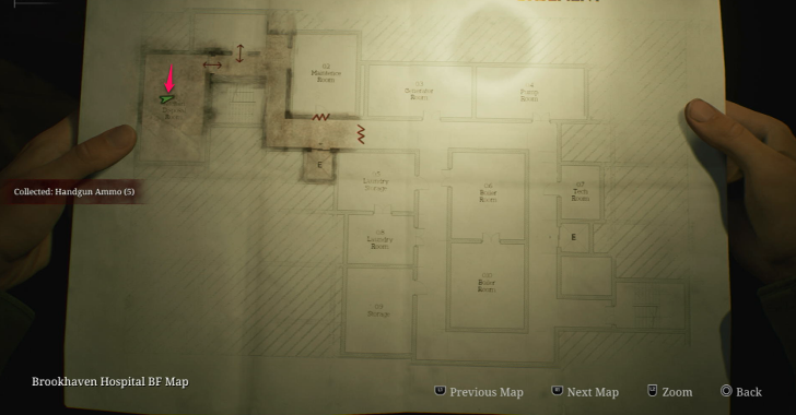 Handgun Ammo Brookhaven Hospital (Overworld) Map Loc. 20