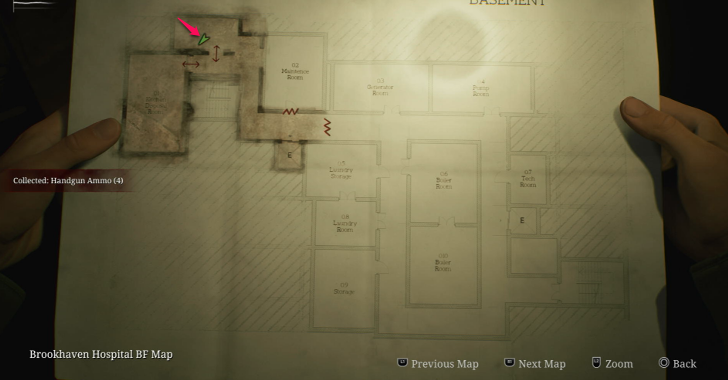 Handgun Ammo Brookhaven Hospital (Overworld) Map Loc. 21