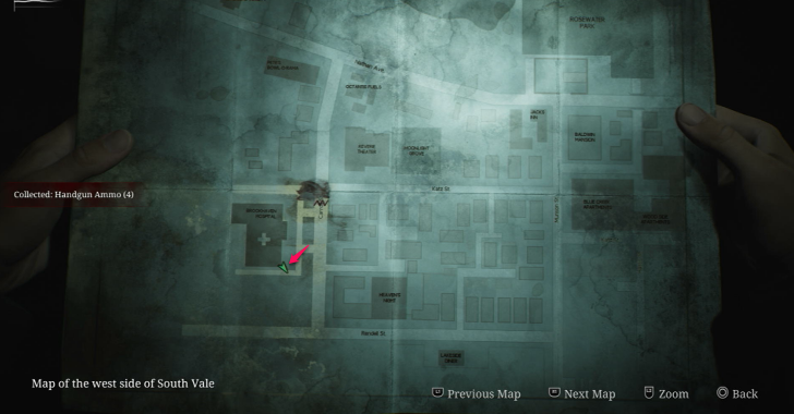 Handgun Ammo South Vale (Overworld) Map Loc. 1