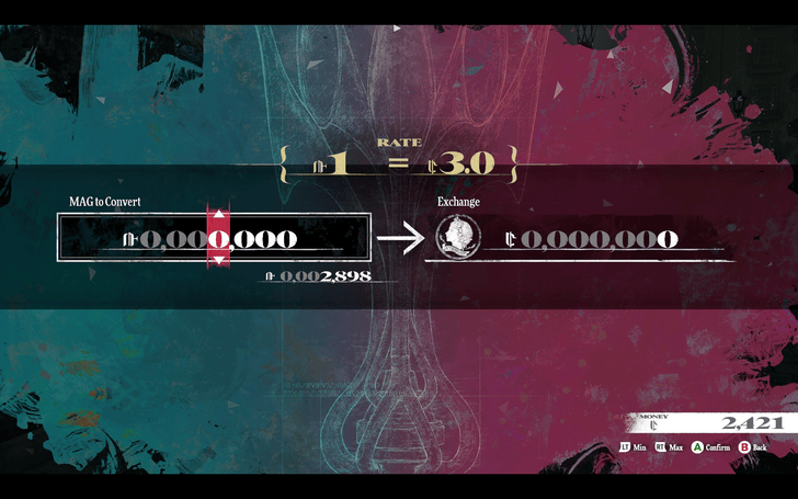 Metaphor ReFantazio - MAG Exchange Screen