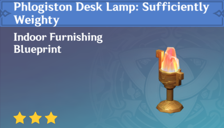 Genshin Impact - How to Get Phlogiston Desk Lamp: Sufficiently Weighty Furnishing