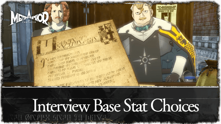 Metaphor: ReFantazio Interview Starting Stat Choices