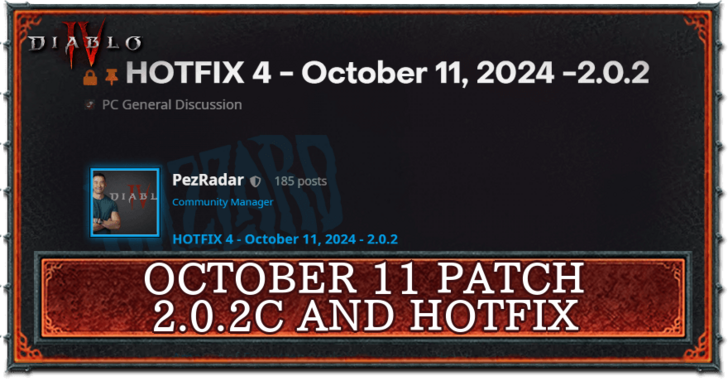 Diablo 4 - October 11 Hotfix