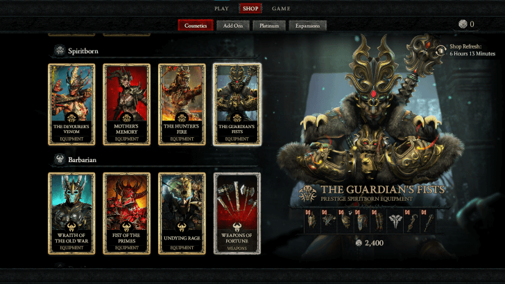 Diablo 4 - Purchase Shop bundles