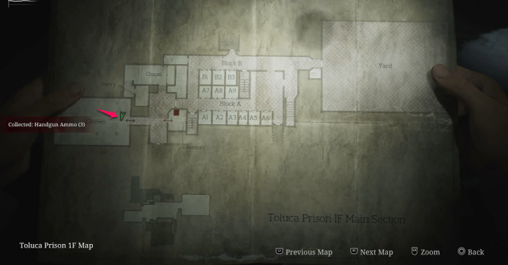 Handgun Ammo Toluca Prison Map Loc. 2