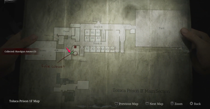Handgun Ammo Toluca Prison Map Loc. 3