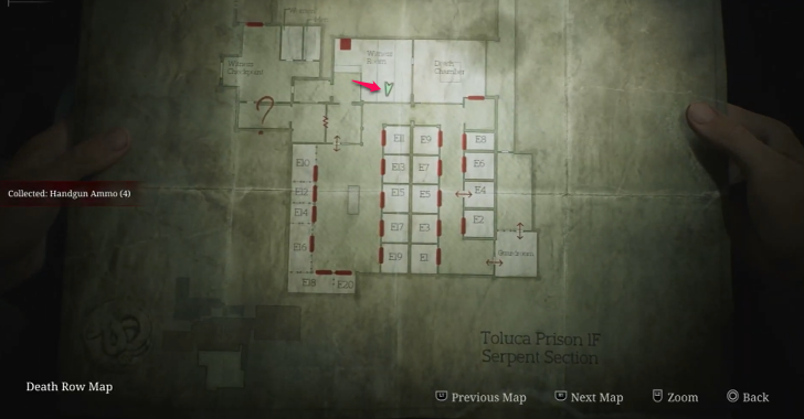 Handgun Ammo Toluca Prison Map Loc. 6