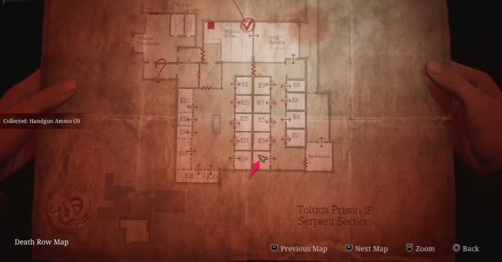 Handgun Ammo Toluca Prison Map Loc. 9