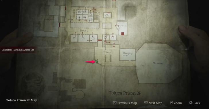 Handgun Ammo Toluca Prison Map Loc. 12