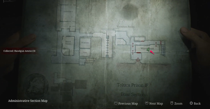 Handgun Ammo Toluca Prison Map Loc. 16