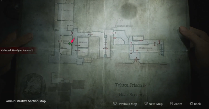 Handgun Ammo Toluca Prison Map Loc. 17
