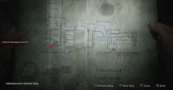 Handgun Ammo Toluca Prison Map Loc. 18