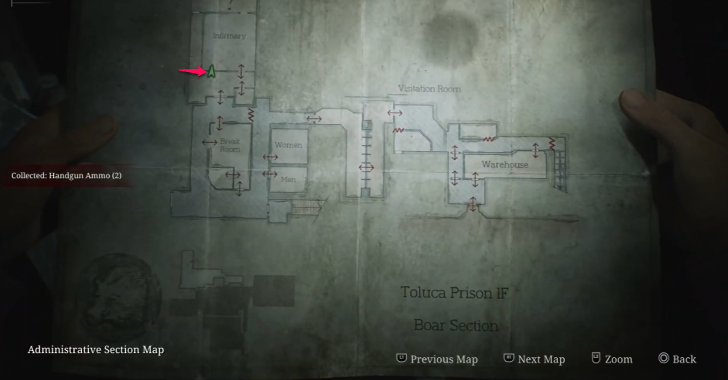 Handgun Ammo Toluca Prison Map Loc. 20
