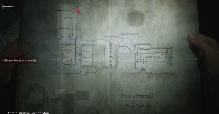 Handgun Ammo Toluca Prison Map Loc. 21