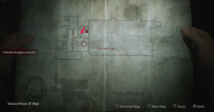 Handgun Ammo Toluca Prison Map Loc. 22
