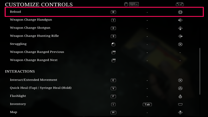 How to Reload Using Assigned Key
