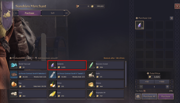 Stellarite in Sundries Merchant