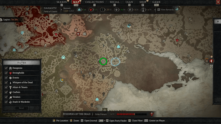 Spilled Blood Map Location