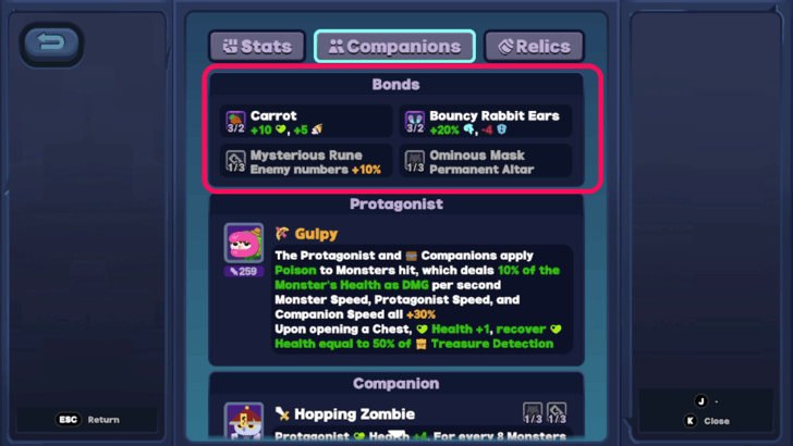 Collect Companions With the Same Bond