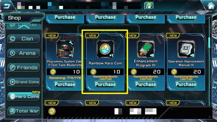 Buying Rainbow Haros with Gold Haros - Gundam UCE