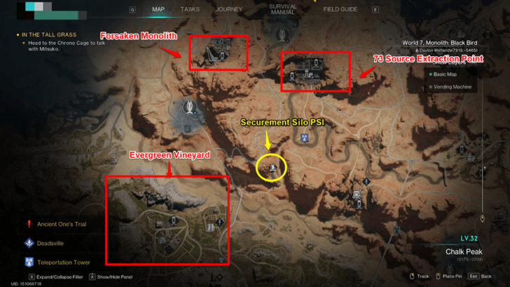 Once Human - Securement Silo PSI Map