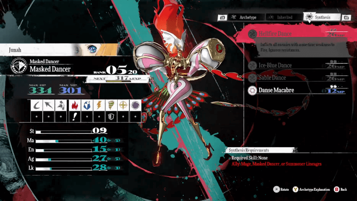 Metaphor ReFantazio - Masked Dancer Synthesis Skills