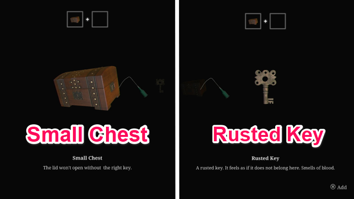 Combining Small Chest With Rusted Key