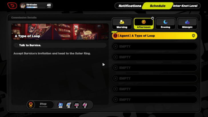 Appears as A Type of Loop on the Schedule