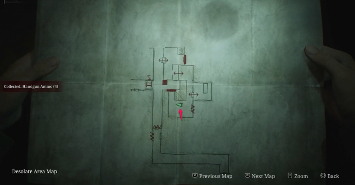 Handgun Ammo The Labyrinth Map Loc. 6