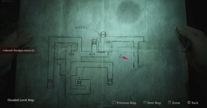 Handgun Ammo The Labyrinth Map Loc. 8