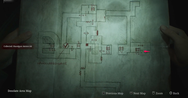 Handgun Ammo The Labyrinth Map Loc. 10