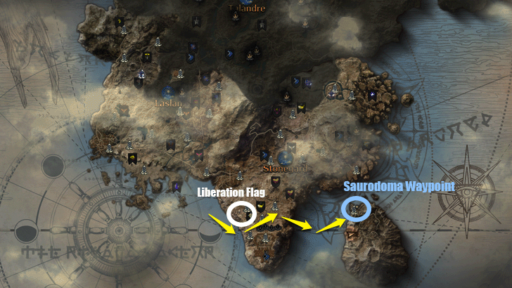 Gigantrite Stonegard Castle Route to Saurodoma