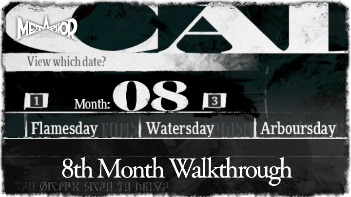 Metaphor ReFantazio 8th Month (August) Walkthrough and Schedule Guide
