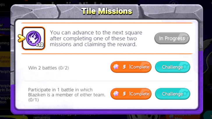 Pokemon UNITE - Darkrai Nightmare Periphery Challenge Tile Missions.png