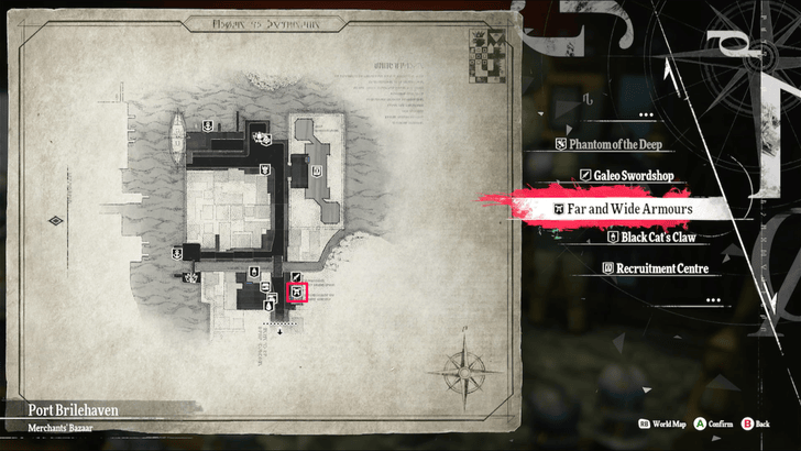 Metaphor ReFantazio - Far and Wide Armours Map