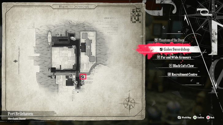 Metaphor ReFantazio - Galeo Swordship Map