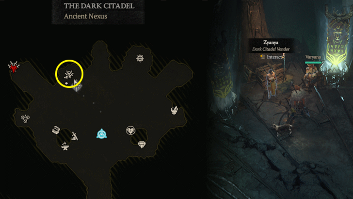 Diablo 4 - Dark Citadel Vendor Location