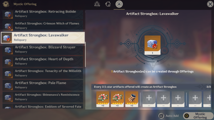 Genshin - How to Craft Artifact Strongbox: Lavawalker