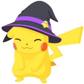 Pikachu Halloween With Purple Hat