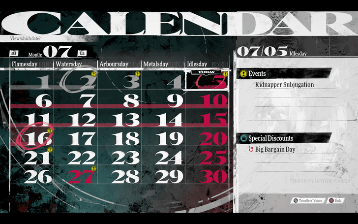 Metaphor ReFantazio - Calendar