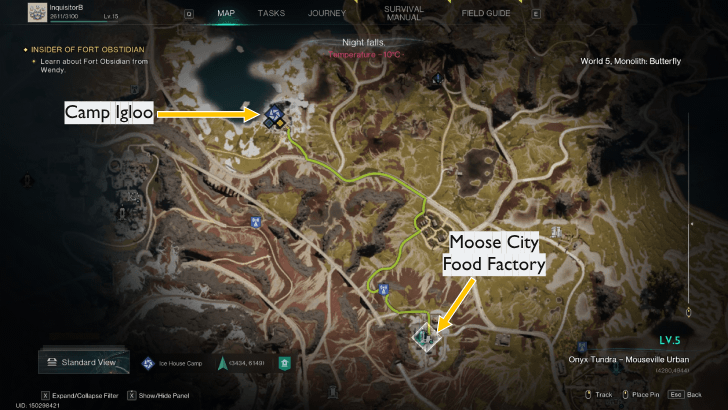 Camp Igloo to Moose City Food Factory