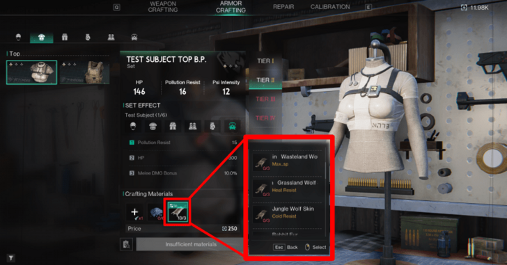 different hide effects