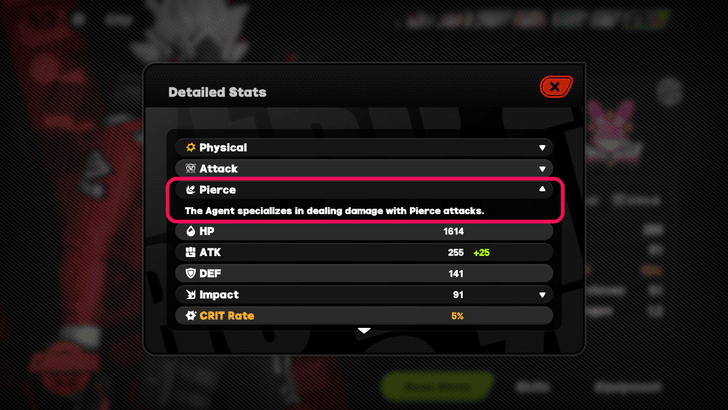 How to Check Agent Attack Type - Detailed Stats Menu